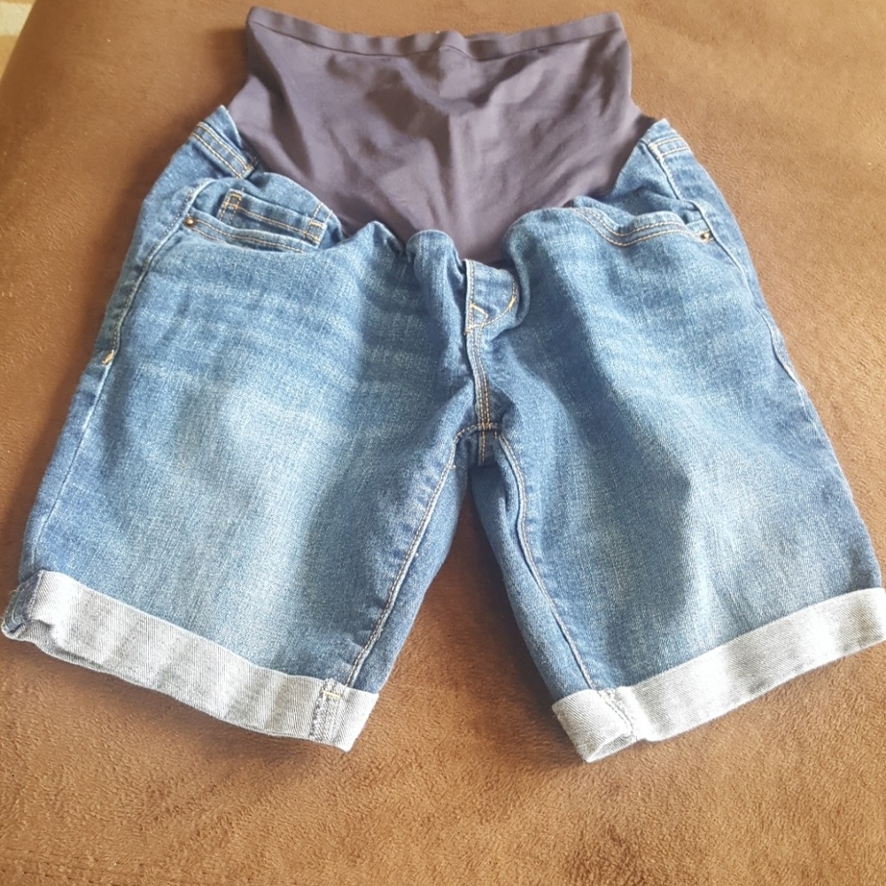 Maternity jean shorts